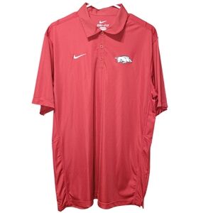 Nike dri-fit Arkansas Razorback red short sleeve polo Size M